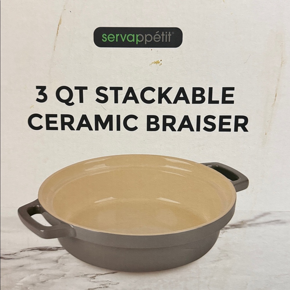 Servappetit 3 Qt Stackable‎ Ceramic Braiser NIB